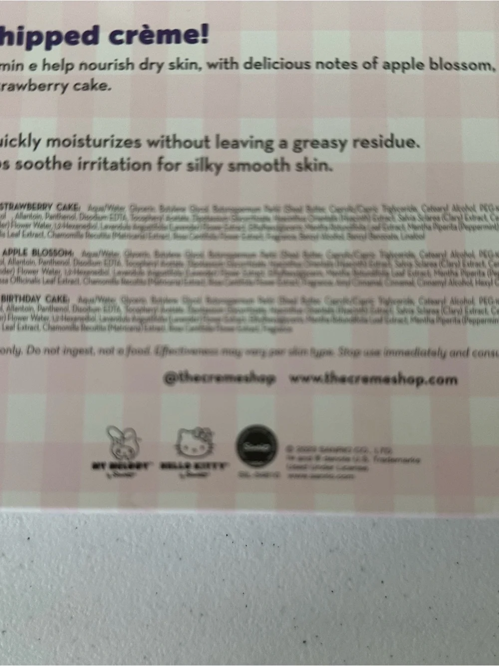 Crème x Hello Kitty Dry Skin Repair Hand Crème Trio - Pink NWT